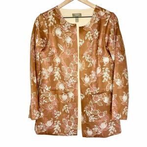 QVC D&Co Naturals faux suede cardigan sz XS